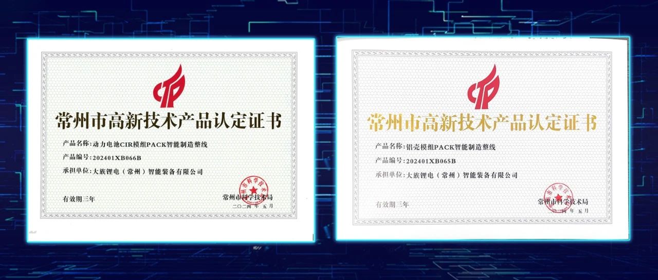 esb世博网锂电两款产品荣获“常州市高新技术产品认定证书” 